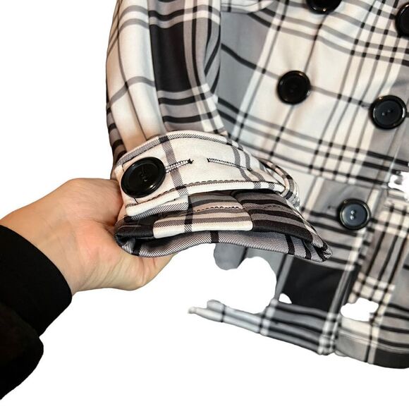 Miss Ashley black & pattern coat with belt - Picture 11 of 13